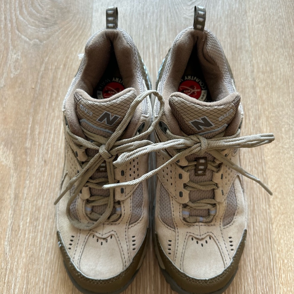 New Balance 643 Cream Brown and Baby Blue Sneakers
